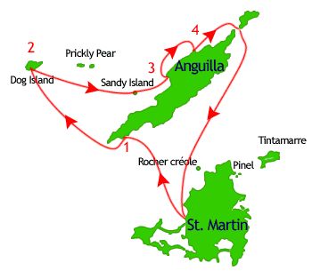 visite d'Anguilla en bateau - Cap Juluca, Dog island, sandy island, Shoal bay